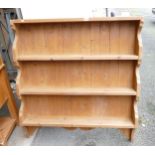 Solid Pine Traditional Kitchen wall shelf / storage unit 126cm H 114cm w