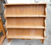 Solid Pine Traditional Kitchen wall shelf / storage unit 126cm H 114cm w