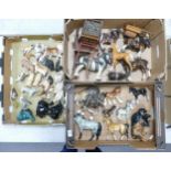 A large mixed collection of pottery Horses, Ducks, Dog & similar (3 trays)