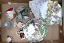 A mixed collection of items to include Royal Doulton Old Country Crafts wall plates, Royal Doulton