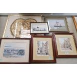 A collection of six framed prints with landscape still life & similar theme(6)