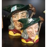 Royal Doulton Large & Small seconds characters jugs of Pied Piper D6403 & D6462(2)