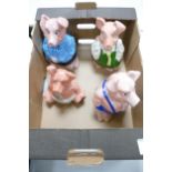 Wade Set of Four Natwest Pigs. All with stoppers (4)