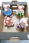 Wade Set of Four Natwest Pigs. All with stoppers (4)