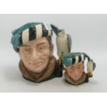 Royal Doulton Large & Small seconds characters jugs of The Falconer D6533 & D6540(2)