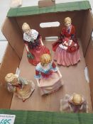 A collection of Paragon lady figures, Flower Girl, Miss Margaret, Lady Anne, Lady Camile and Lady