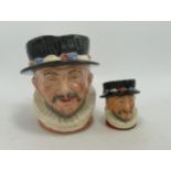 Royal Doulton Large & Small seconds characters jugs of Beefeater D6206 & D6233(2)