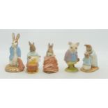 Royal Albert Beatrix Potter figures to include Mrs Rabbit & Peter, Pigling Bland, Poorly Peter