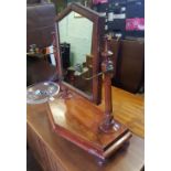 Edwardian Pine Dressing Table Mirror with brass Candle Holders. W:59cm H:64cm