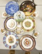 A Collection of Spode, Aynsley & similar Commemorative & decorative plates, tankards & loving cups