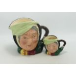 Royal Doulton Large & Small seconds characters jugs of Sairey Gamp D5528 & D5451(2)