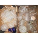 A mixed collection of items to include glass ware, vases , bowls, jugs etc ( 2 trays)