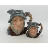 Royal Doulton Large & Small seconds characters jugs of Rip Van Winkle D6438 & D6453(2)