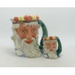 Royal Doulton Large & Small seconds characters jugs of Neptune D6548 & D6552(2)