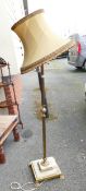 Large Antique Brass Onyx column (1 foot loose) Approx height to top of shade 160cm