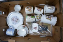 A mixed collection of items to include Royal Commemorative Cups plates etc