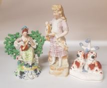Group of 19th Century & Later Continental & Staffordshire type figures,(all with damages) height
