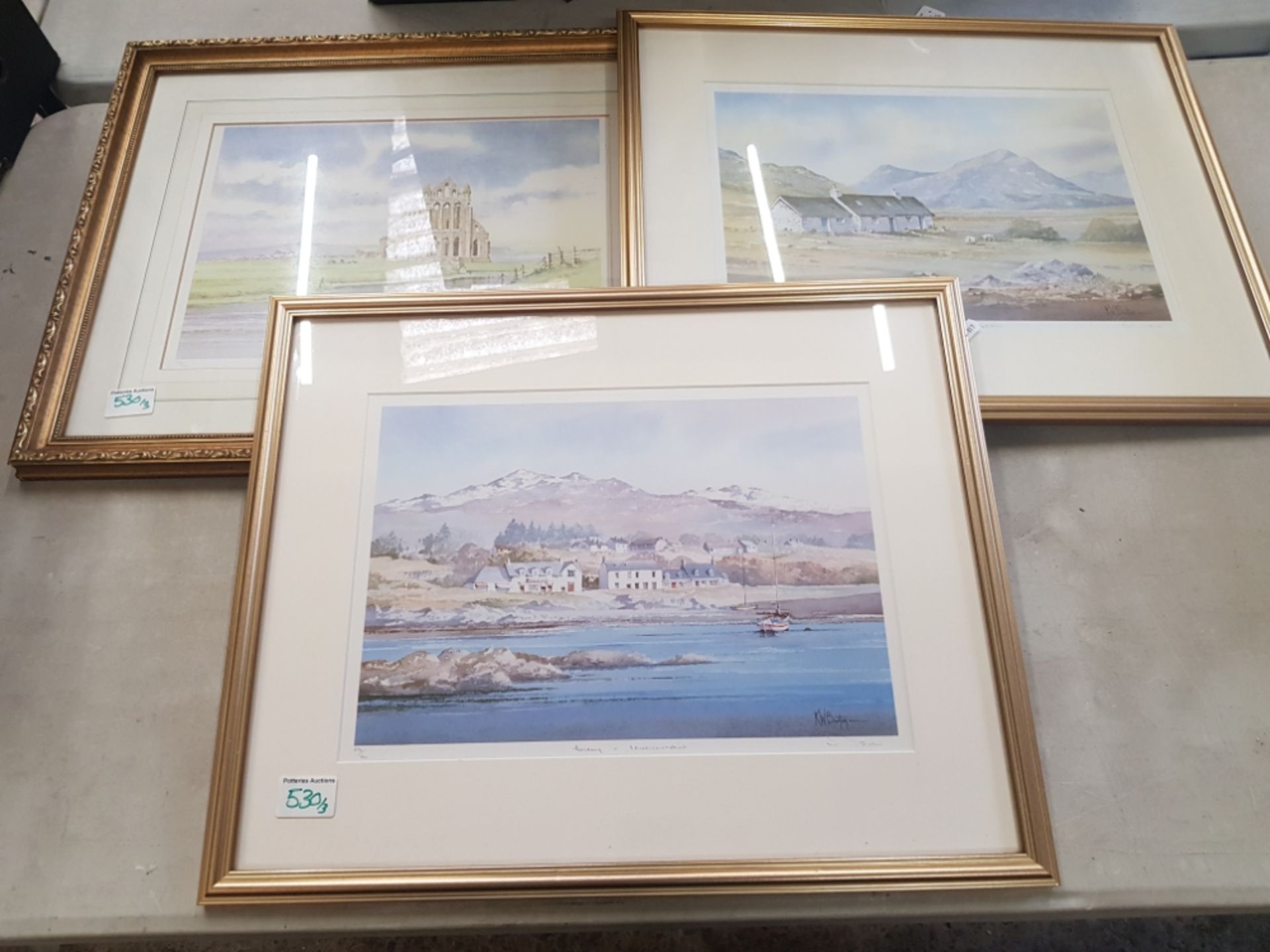 K w Burton Limited edition signed prints 54 x 44cm(3)