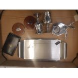 A collection of Rolls Royce related items to include silver plated goblets, ash tray, badge ,