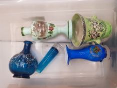 Collection of Glass, Vases and Bottles to include 'Arthur Wood' Vase (1 Tray)