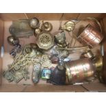 A mixed collection of metal ware items to include name plaques, key racks, compasses, jugs, pocket