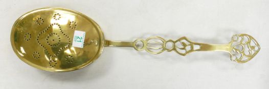 Antique Brass Chestnut Warmer, length 60cm