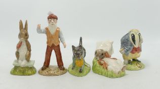 Royal Albert Beatrix Potter figures to include John Joiner, Benjamin Wakes Up, Fierce Bad Rabbit, Mr