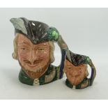 Royal Doulton Large & Small seconds characters jugs of Robin Hood D6527 & D6534(2)