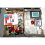 A mixed collection of items to include photo frames, Coloured Antique Glass, Condiment post etc (2