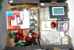 A mixed collection of items to include photo frames, Coloured Antique Glass, Condiment post etc (2