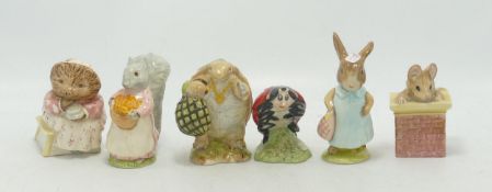 Royal Albert Beatrix Potter figures to include Mrs Tiggy Winkle takes tea, Goody Tiptoes, Mr