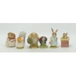 Royal Albert Beatrix Potter figures to include Mrs Tiggy Winkle takes tea, Goody Tiptoes, Mr