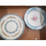 Set of 10 Crown Staffordshire Floral Decorated Dinner Plates, together with 2 similar Spode examples