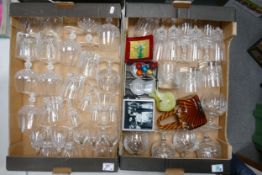 A collection of Cut & Presses Glass Ware (2 trays)