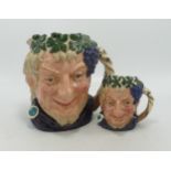 Royal Doulton Large & Small seconds characters jugs of Bacchus D6499 & D6505(2)