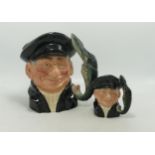 Royal Doulton Large & Small seconds characters jugs of Lobster Man D6617 & D6620(2)