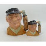 Royal Doulton Large & Small seconds characters jugs of Golfer D6623 & D6756(2)