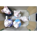 Wade Set of Five Natwest Pigs. All with stoppers(5)