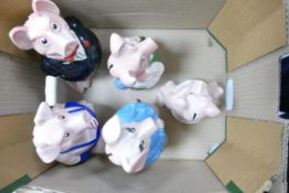Wade Set of Five Natwest Pigs. All with stoppers(5)