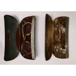 Two Pair Gold Plated Vintage Spectacles