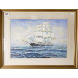 C Jones oil painting of clipper ship 'Ternate' measuring 33cm x 48cm excluding mount & frame.