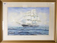 C Jones oil painting of clipper ship 'Ternate' measuring 33cm x 48cm excluding mount & frame.