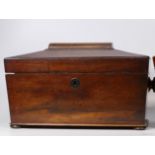 19th century sarcophagus shaped caddy, length 31cm