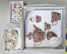Wade Chintz Floral Boxed Tea for One set with similar similar Condiment set(2)