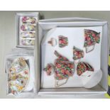 Wade Chintz Floral Boxed Tea for One set with similar similar Condiment set(2)