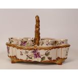 Carlton Blush ware Floral Lemmatise Patterned Egg Cup Tray by Wiltshaw & Robinson, c1900, length