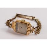 18ct Ramex Ladies wristwatch with gold plated strap,