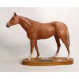 Beswick Connoisseur Racehorse Grundy on wood base 2558