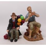Royal Doulton figures Balloon Man Hn1954 & Matt Dreamweaver Hn2283(seconds)(2)