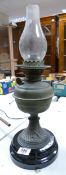 Vintage Brass Oil Lamp with glass chimney, height inc 49cm